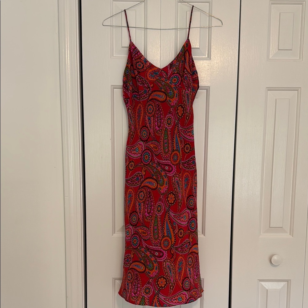 Vintage Cache Paisley Print Silk Dress